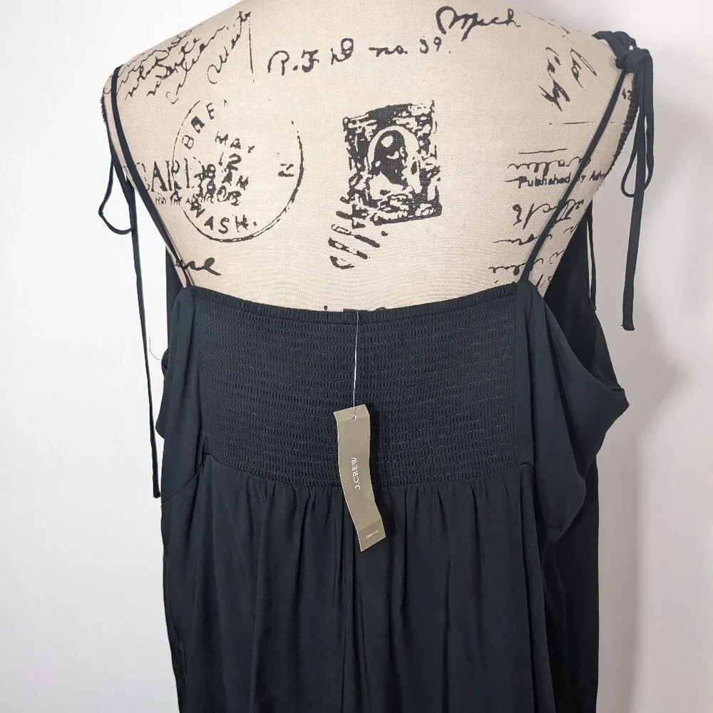 NWT J Crew BI596 Kauai Tie-Strap Mini Dress Black Plus Size 24